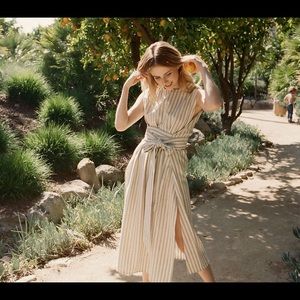 Dôen Market Wrap Dress in Marine Stripe